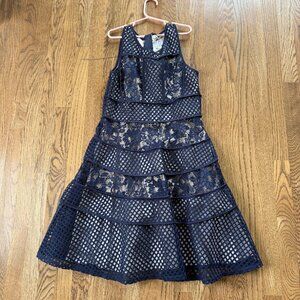 Blush by US Angels blue crochet dress, girls size 16